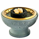 Gray Soapstone Combination Charcoal Incense Burner 3.5"