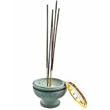Gray Soapstone Combination Charcoal Incense Burner 3.5"