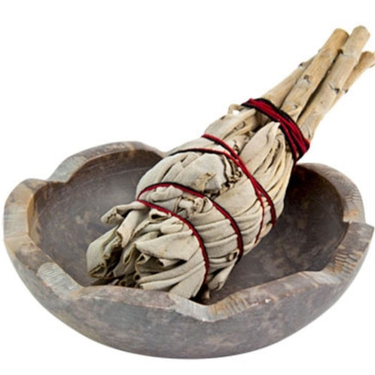 Lotus Soapstone Charcoal Incense Burner Bowl 4"D
