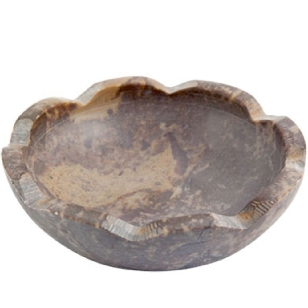 Lotus Soapstone Charcoal Incense Burner Bowl 4"D
