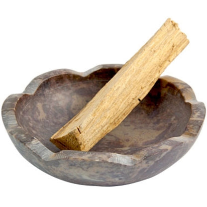 Lotus Soapstone Charcoal Incense Burner Bowl 4"D