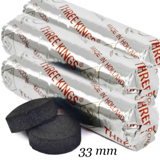 Three Kings Charcoal Tablets 33mm (6/12 Rolls)