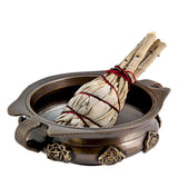 Seven Chakras Brass Tibetan Charcoal Incense Burner 4"