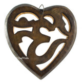 Wooden OM Symbol Heart Wall Hanging 211